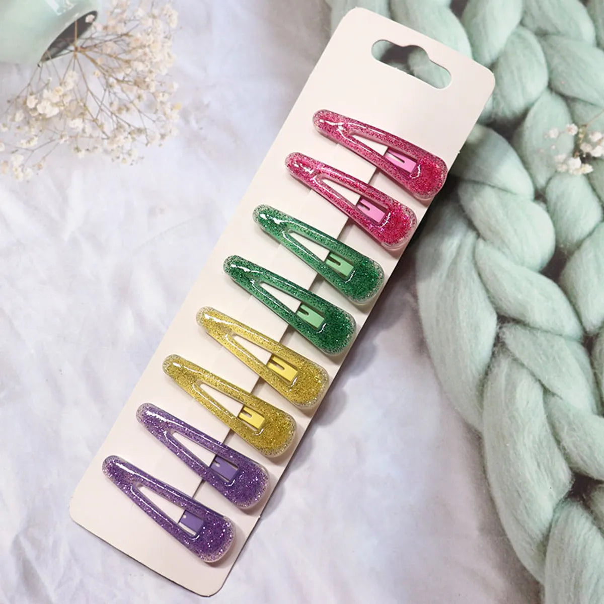 Cute Solid Color Plastic Hair Clip 1 Set