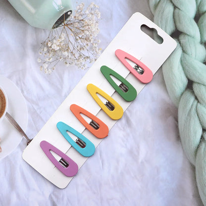 Cute Solid Color Plastic Hair Clip 1 Set