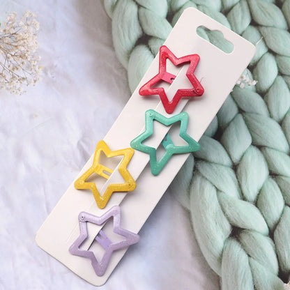 Cute Solid Color Plastic Hair Clip 1 Set