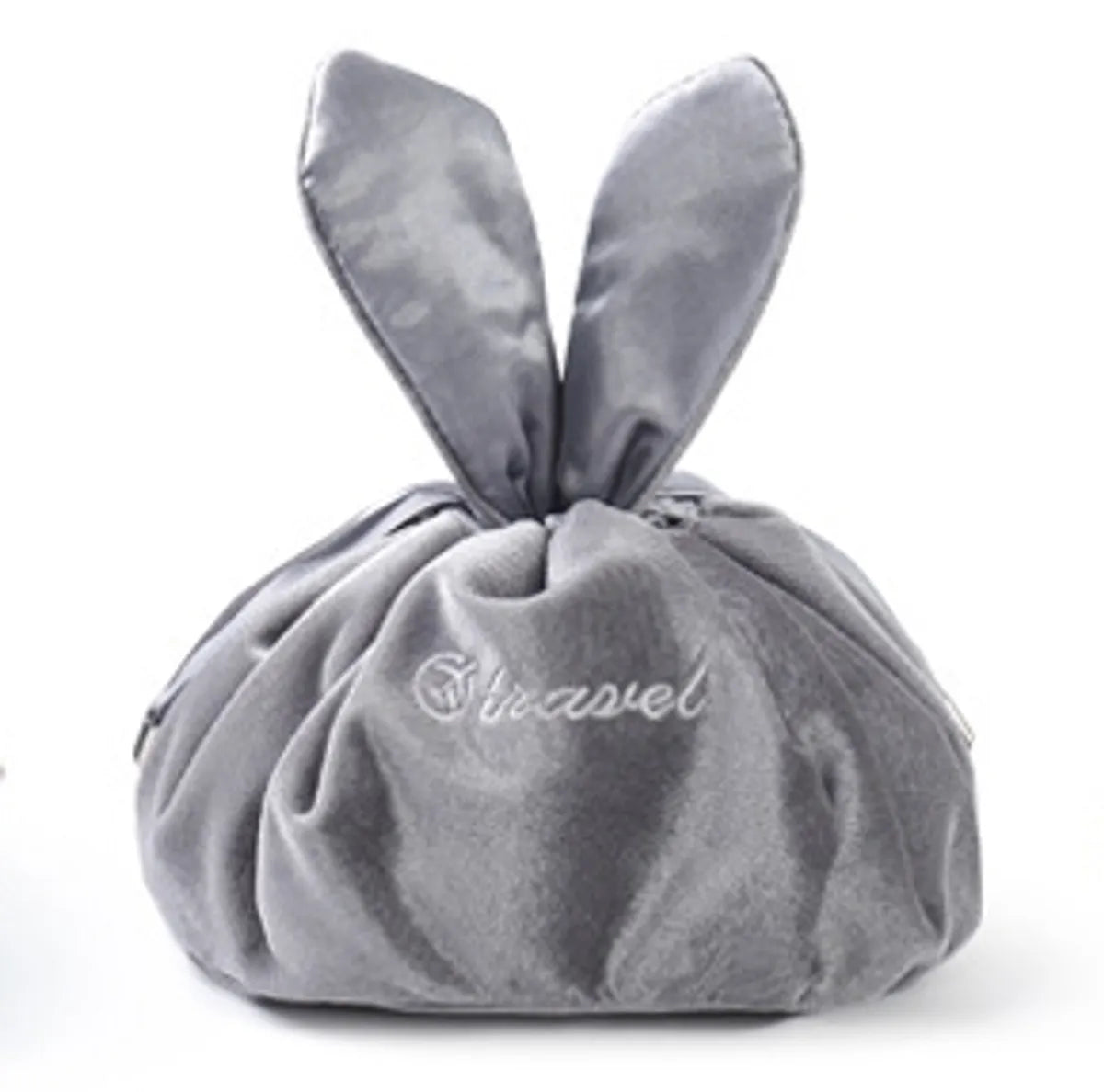 Cute Solid Color Plush Round Makeup Bags