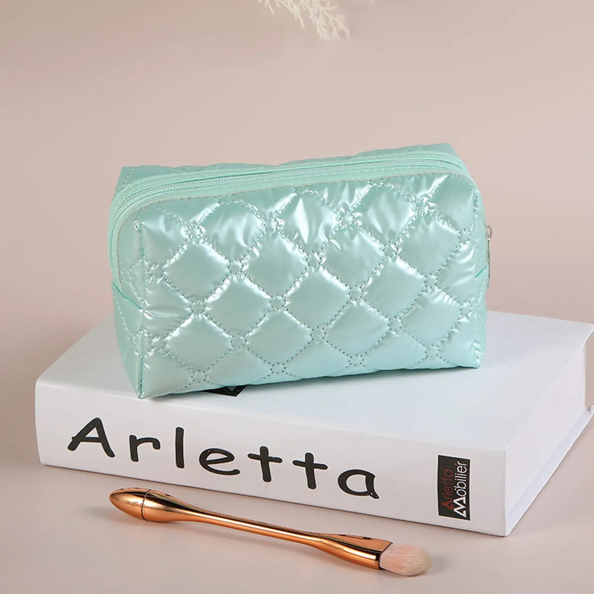 Cute Solid Color Polyester Square Makeup Bags