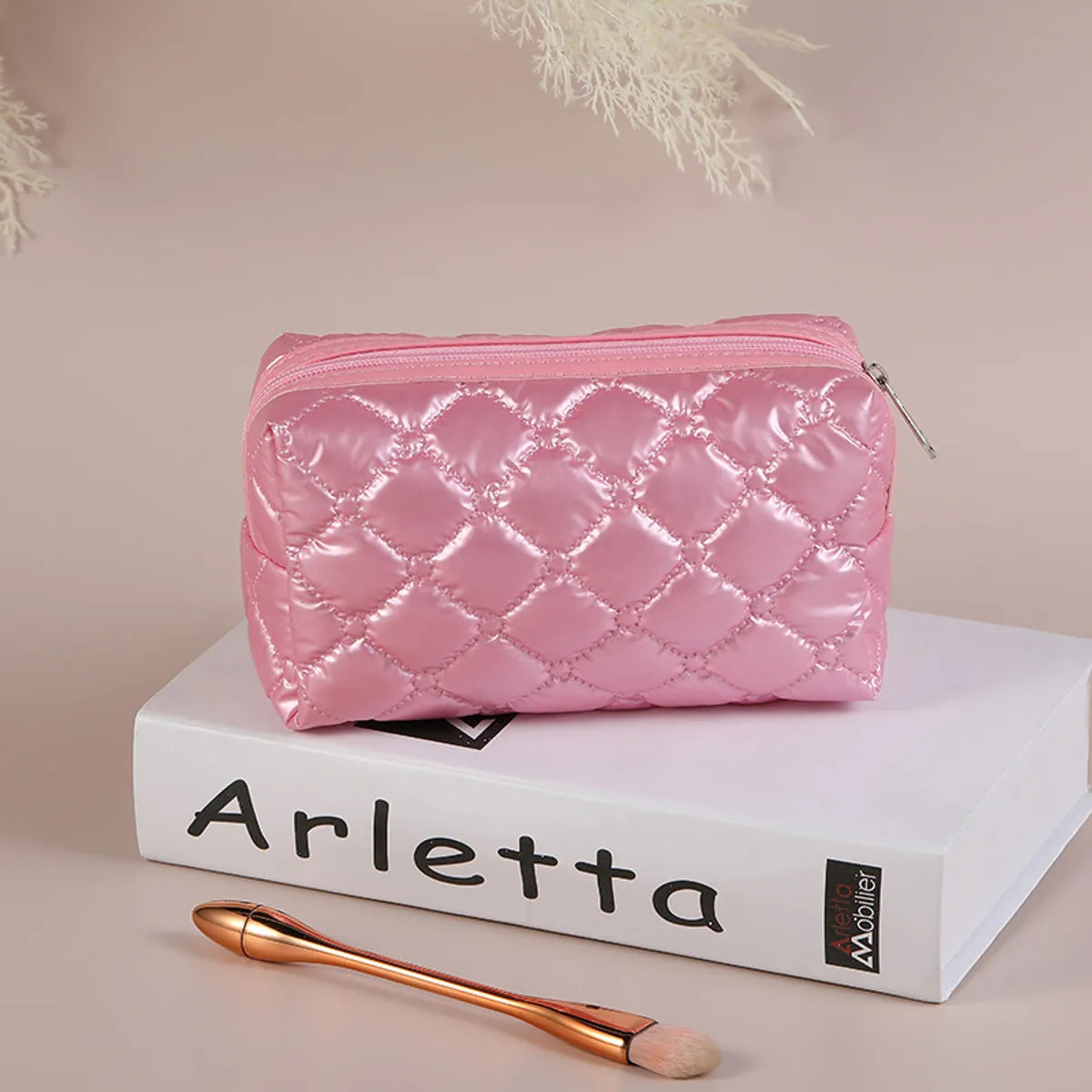 Cute Solid Color Polyester Square Makeup Bags