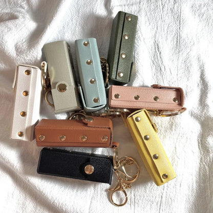 Cute Solid Color Pu Leather Patchwork Keychain