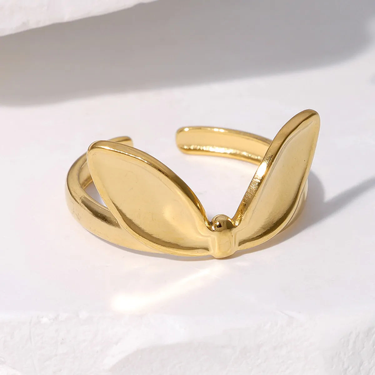 Cute Solid Color Stainless Steel Plating Gold Plated Rings