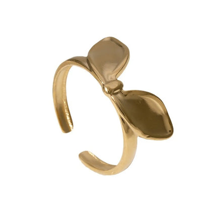 Cute Solid Color Stainless Steel Plating Gold Plated Rings