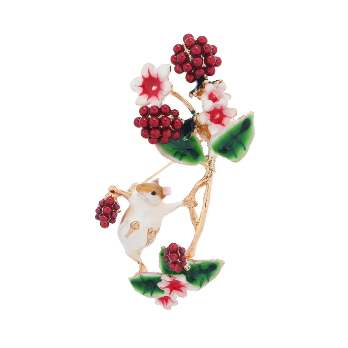 Cute Squirrel Flower Grape Alloy Enamel Plating Unisex Brooches