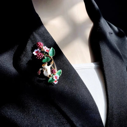 Cute Squirrel Flower Grape Alloy Enamel Plating Unisex Brooches