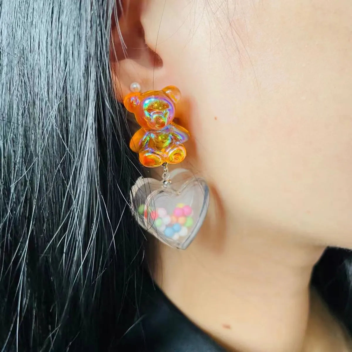 Cute Star Bear Arylic Patchwork Women'S Ear Studs