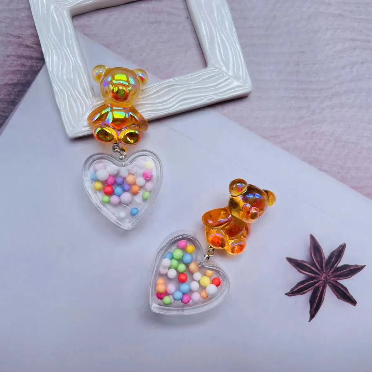 Cute Star Bear Arylic Patchwork Women'S Ear Studs