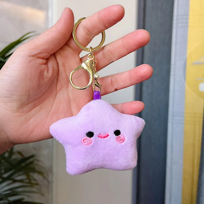 Cute Star  Face Pp Cotton Unisex Bag Pendant Keychain