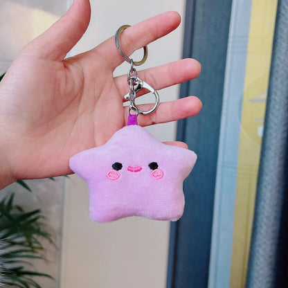 Cute Star  Face Pp Cotton Unisex Bag Pendant Keychain