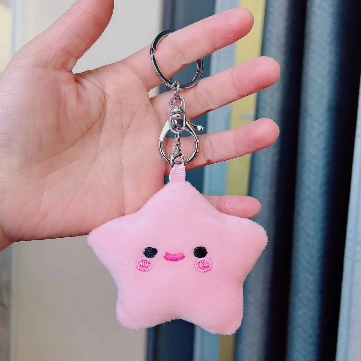 Cute Star  Face Pp Cotton Unisex Bag Pendant Keychain