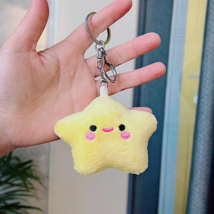 Cute Star  Face Pp Cotton Unisex Bag Pendant Keychain