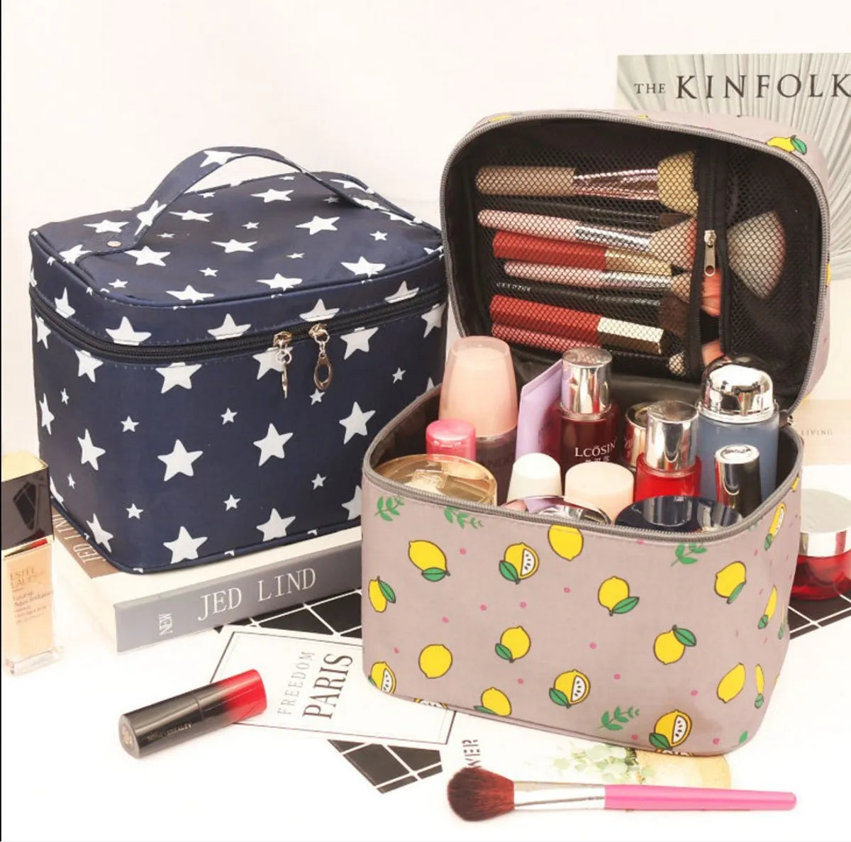 Cute Star Fruit Polyester Square Makeup Bags