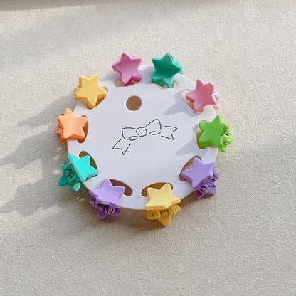 Cute Star Heart Shape Flower Plastic Resin Hair Clip 1 Set