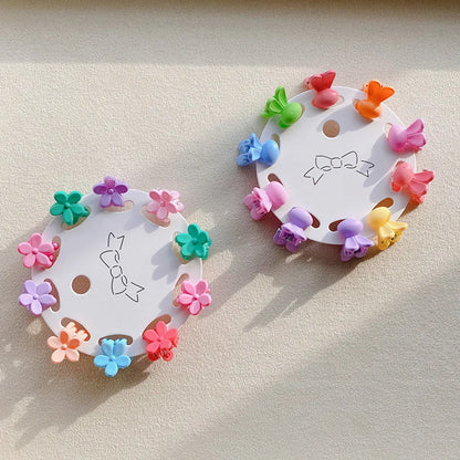 Cute Star Heart Shape Flower Plastic Resin Hair Clip 1 Set