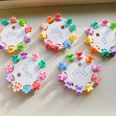 Cute Star Heart Shape Flower Plastic Resin Hair Clip 1 Set