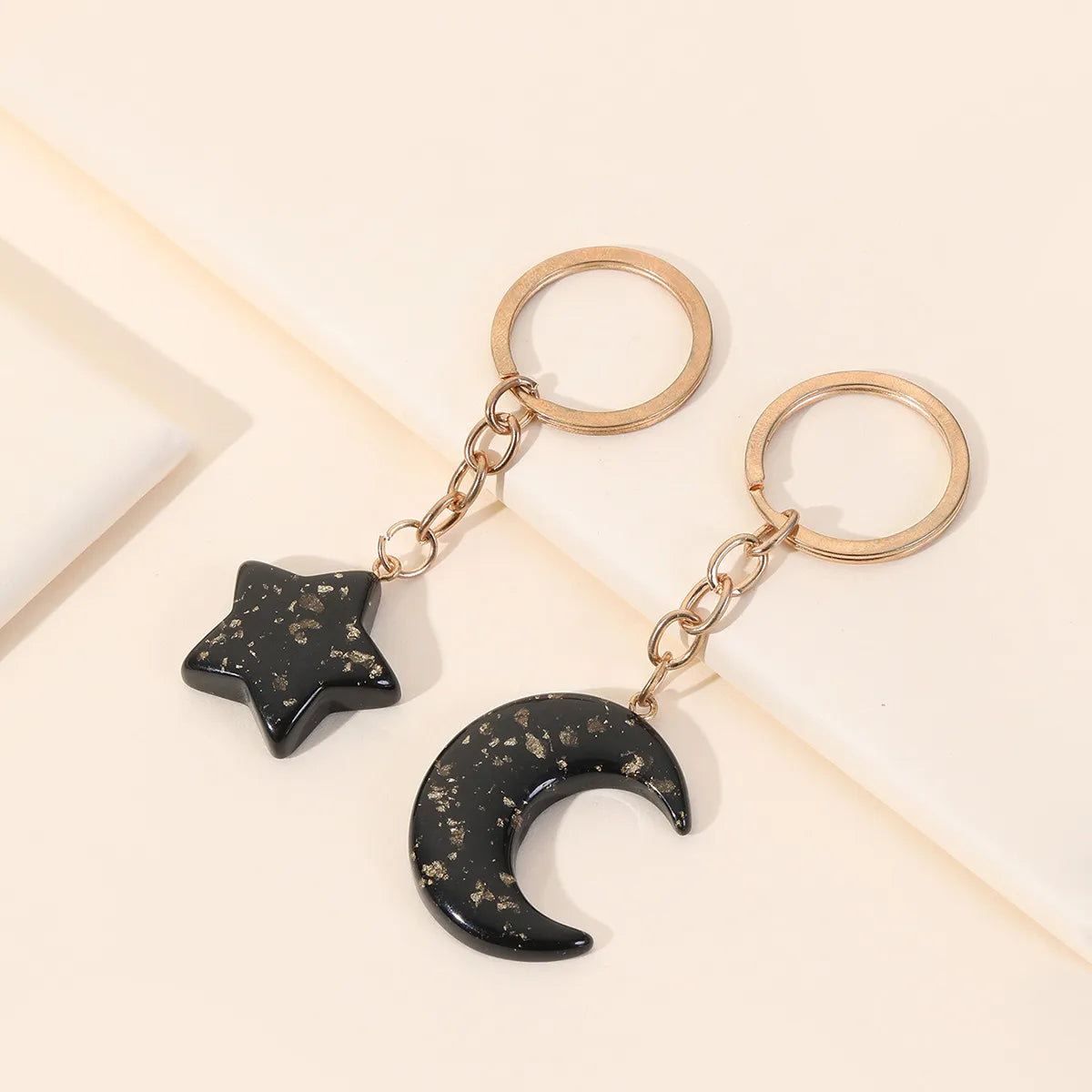 Cute Star Moon Arylic Metal Unisex Bag Pendant Keychain