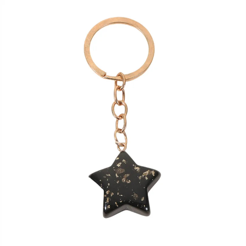 Cute Star Moon Arylic Metal Unisex Bag Pendant Keychain