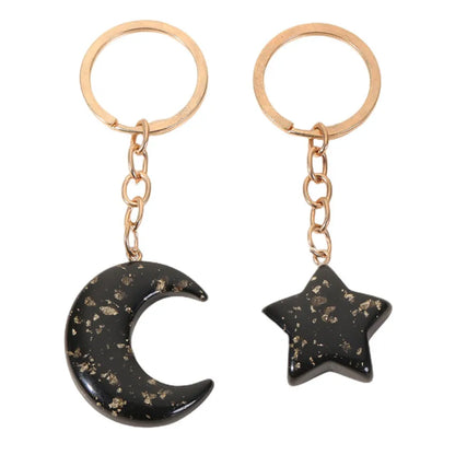 Cute Star Moon Arylic Metal Unisex Bag Pendant Keychain