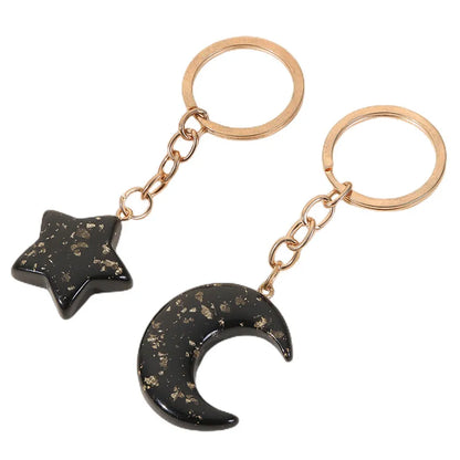 Cute Star Moon Arylic Metal Unisex Bag Pendant Keychain