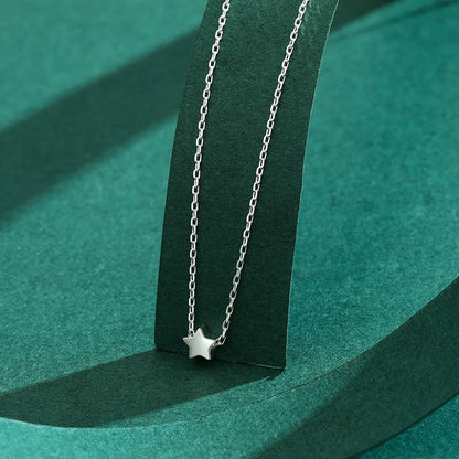 Cute Star Sterling Silver Plating Silver Plated Necklace