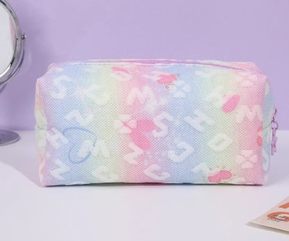 Cute Star Tie-Dyed Five-Pointed Star Chain Link Fencing Square Makeup Bags