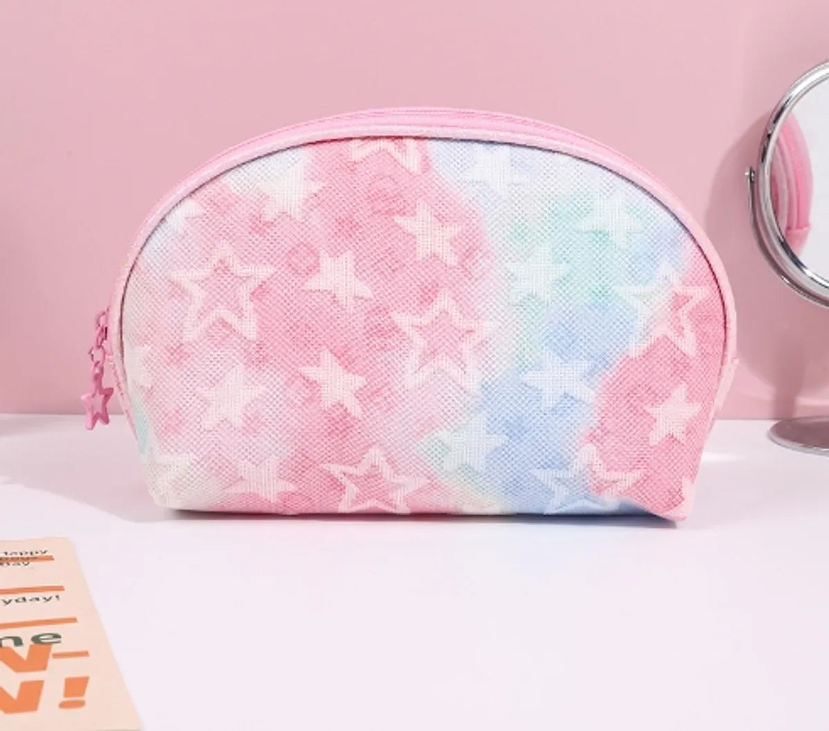 Cute Star Tie-Dyed Five-Pointed Star Chain Link Fencing Square Makeup Bags