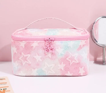 Cute Star Tie-Dyed Five-Pointed Star Chain Link Fencing Square Makeup Bags