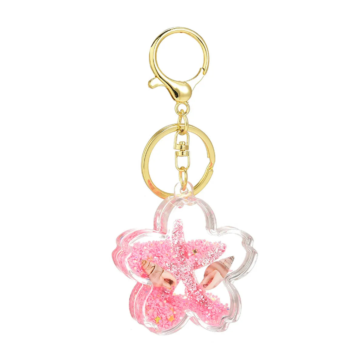 Cute Starfish Arylic Unisex Bag Pendant Keychain