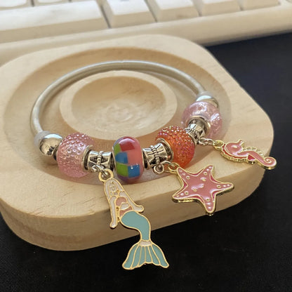 Cute Starfish Stainless Steel Plating Bangle