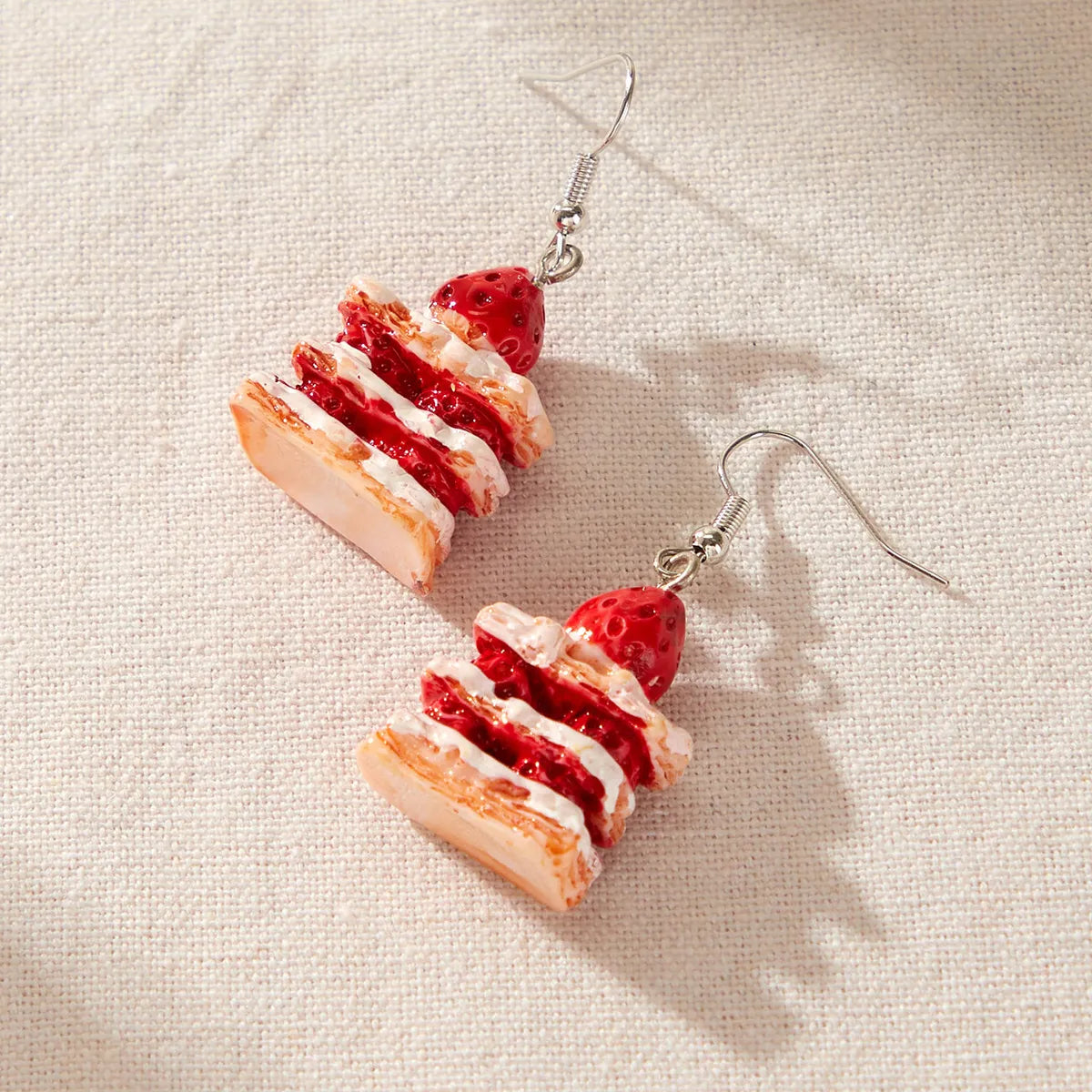 Cute Strawberry Cake Earrings Fun Forest Fashion Earrings