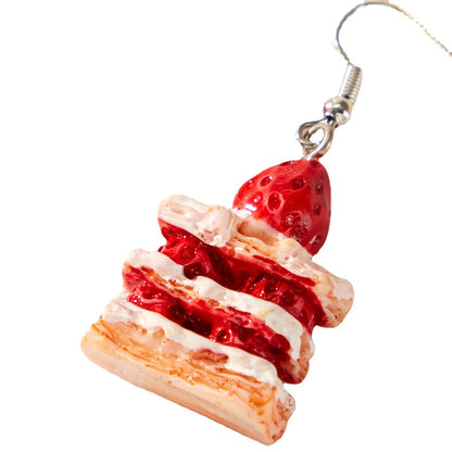 Cute Strawberry Cake Earrings Fun Forest Fashion Earrings