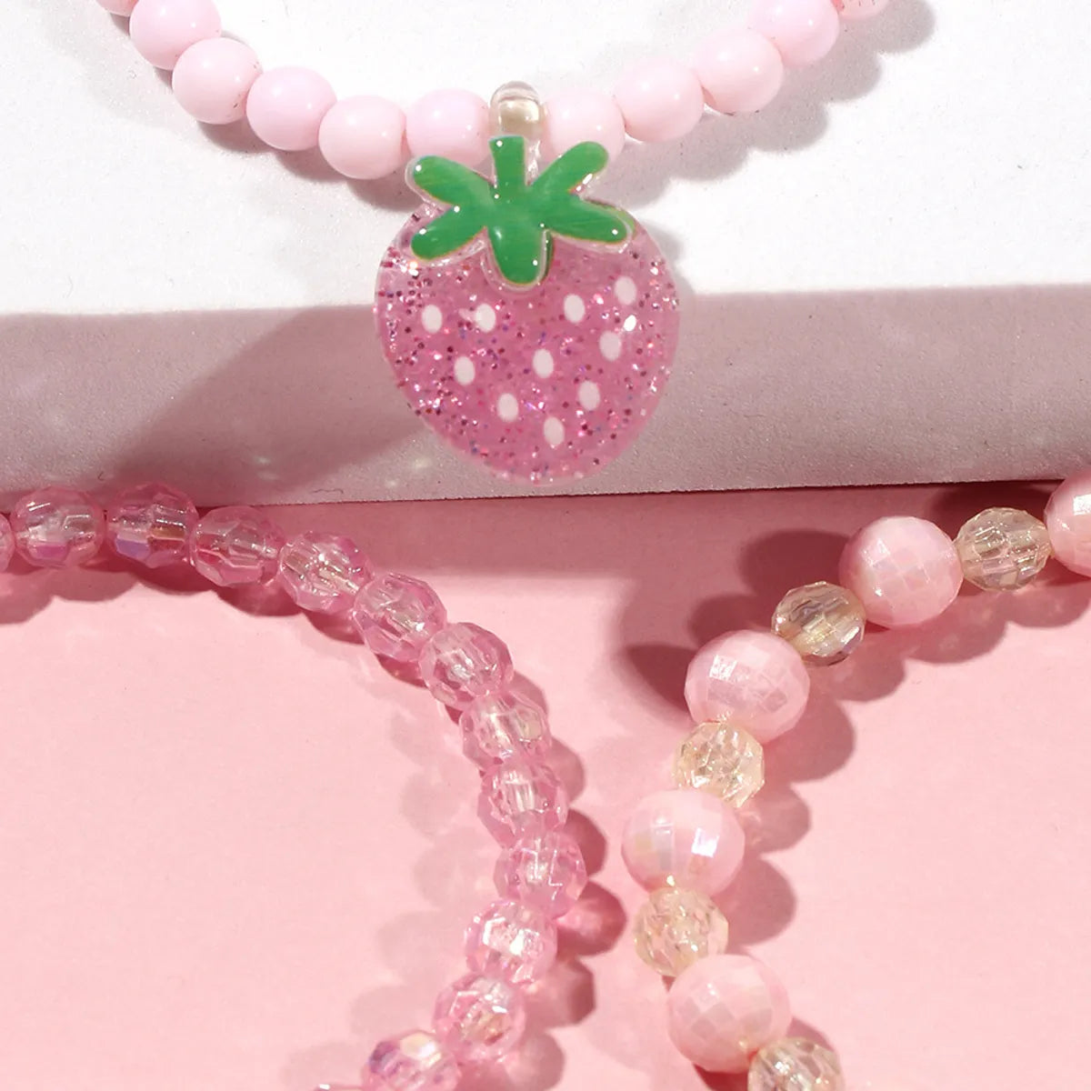 Cute Strawberry Plastic Beaded Bracelets