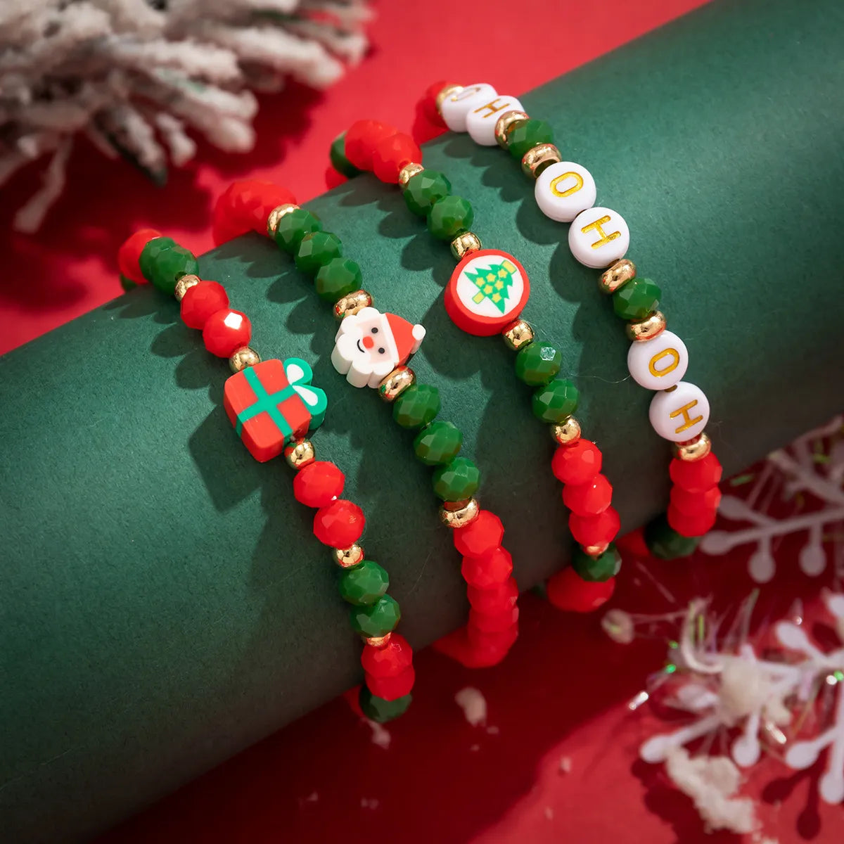 Cute Streetwear Letter Snowflake Soft Clay Christmas Women's Bracelets