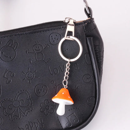 Cute Streetwear Mushroom Arylic Alloy Plating Women'S Bag Pendant Keychain