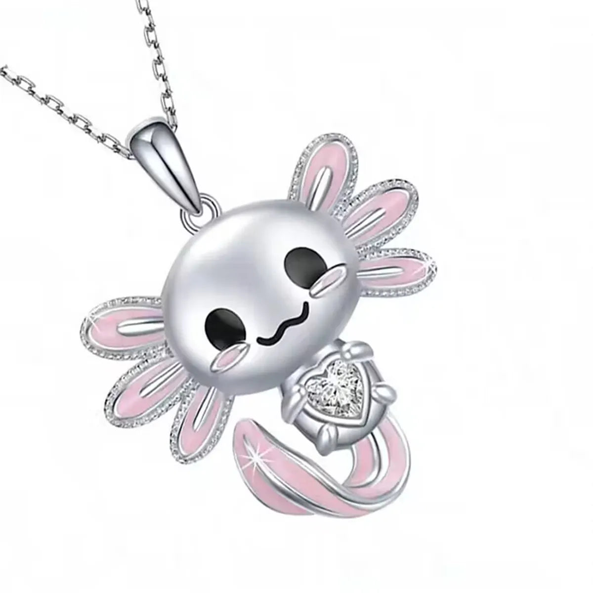 Cute Sweet Animal Alloy Enamel Chain Silver Plated Women'S Pendant Necklace