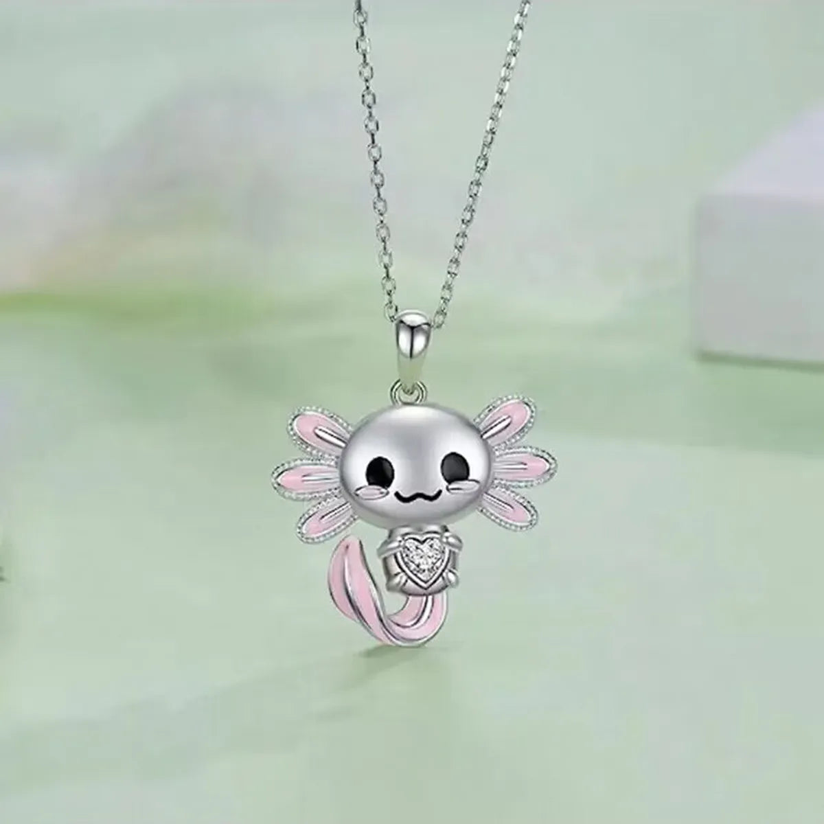 Cute Sweet Animal Alloy Enamel Chain Silver Plated Women'S Pendant Necklace