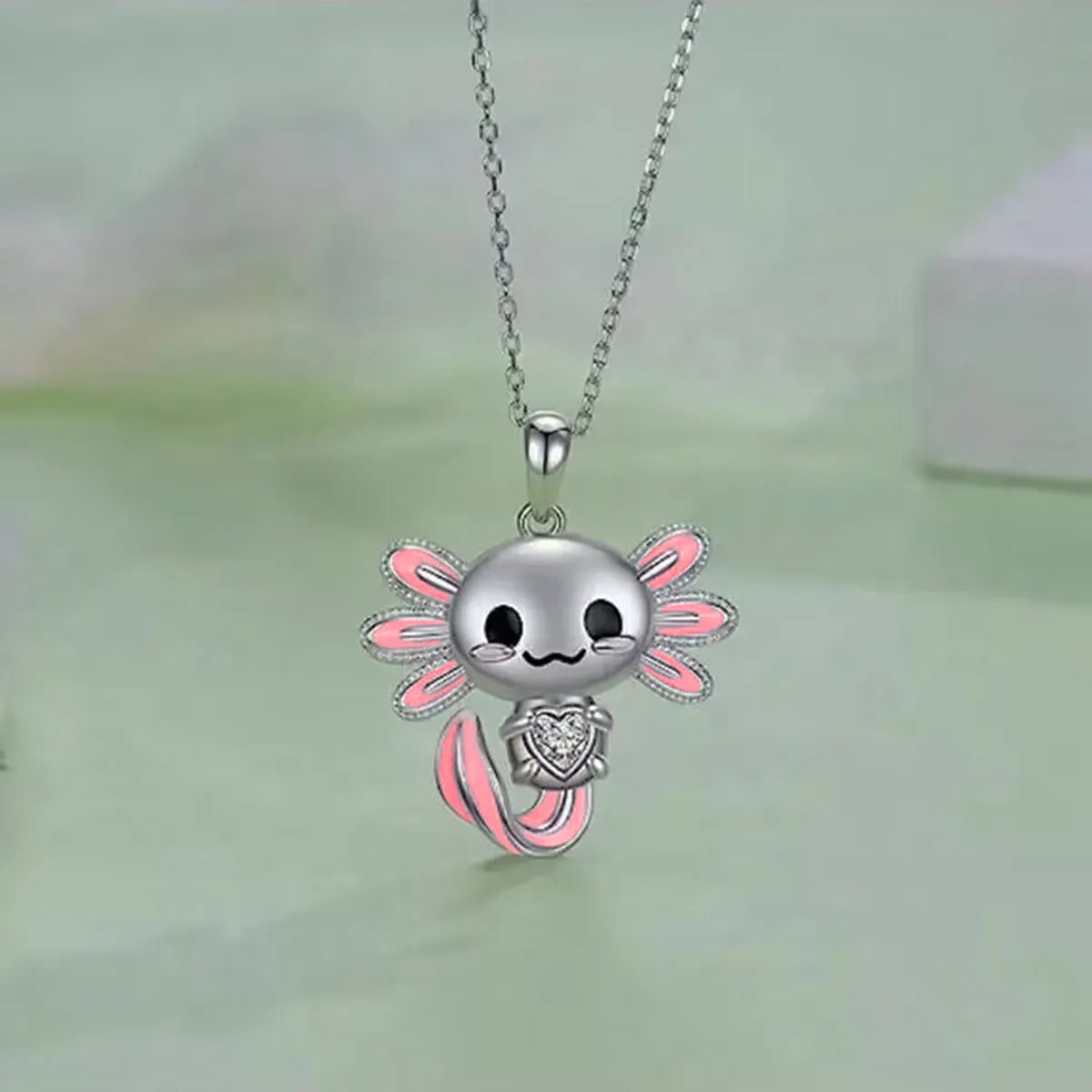 Cute Sweet Animal Alloy Enamel Chain Silver Plated Women'S Pendant Necklace