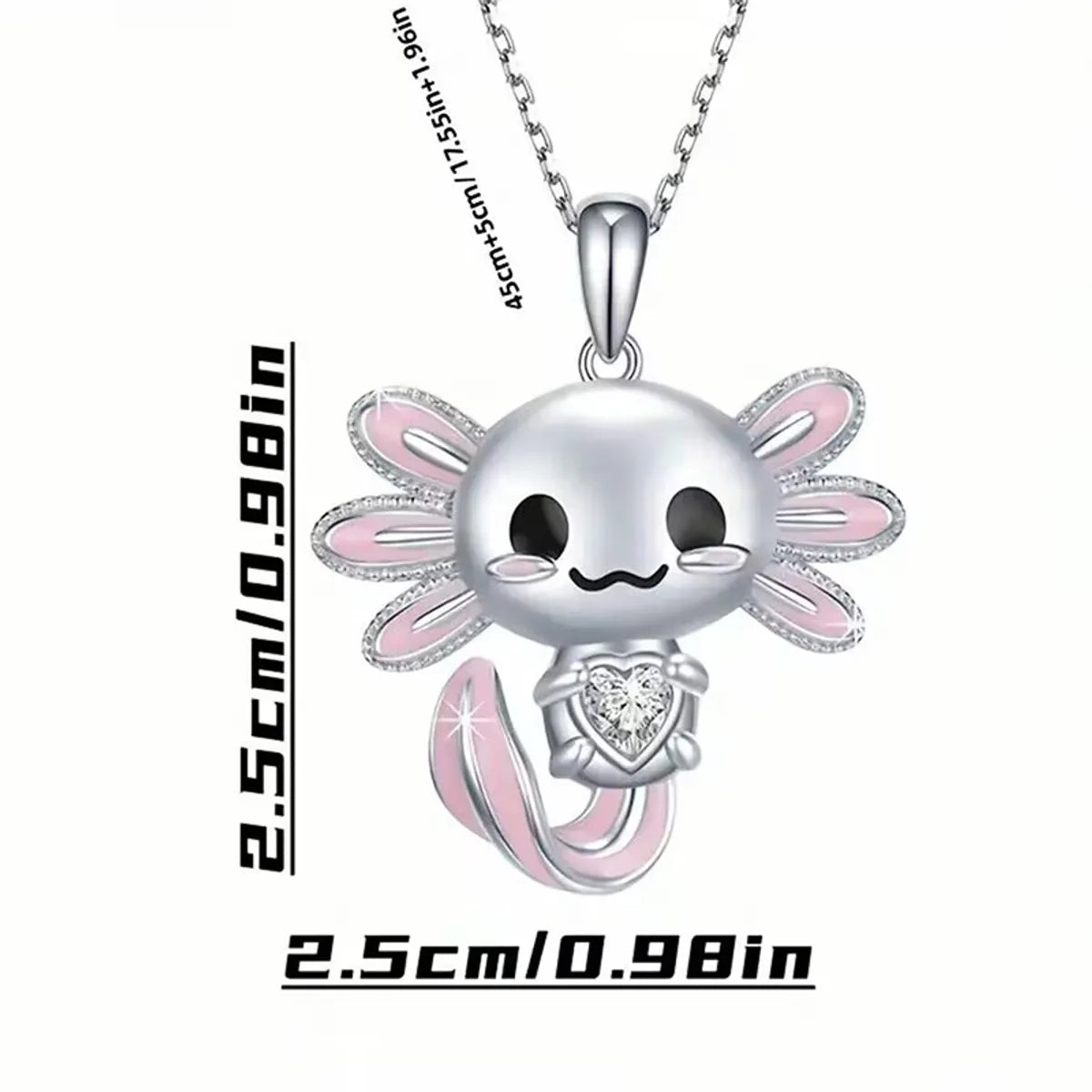 Cute Sweet Animal Alloy Enamel Chain Silver Plated Women'S Pendant Necklace