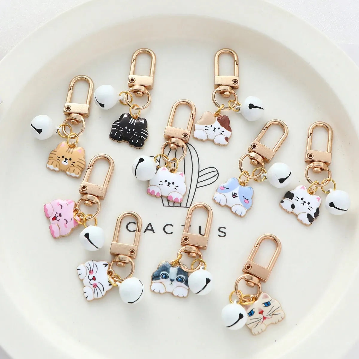 Cute Sweet Animal Bell Alloy Bag Pendant Keychain