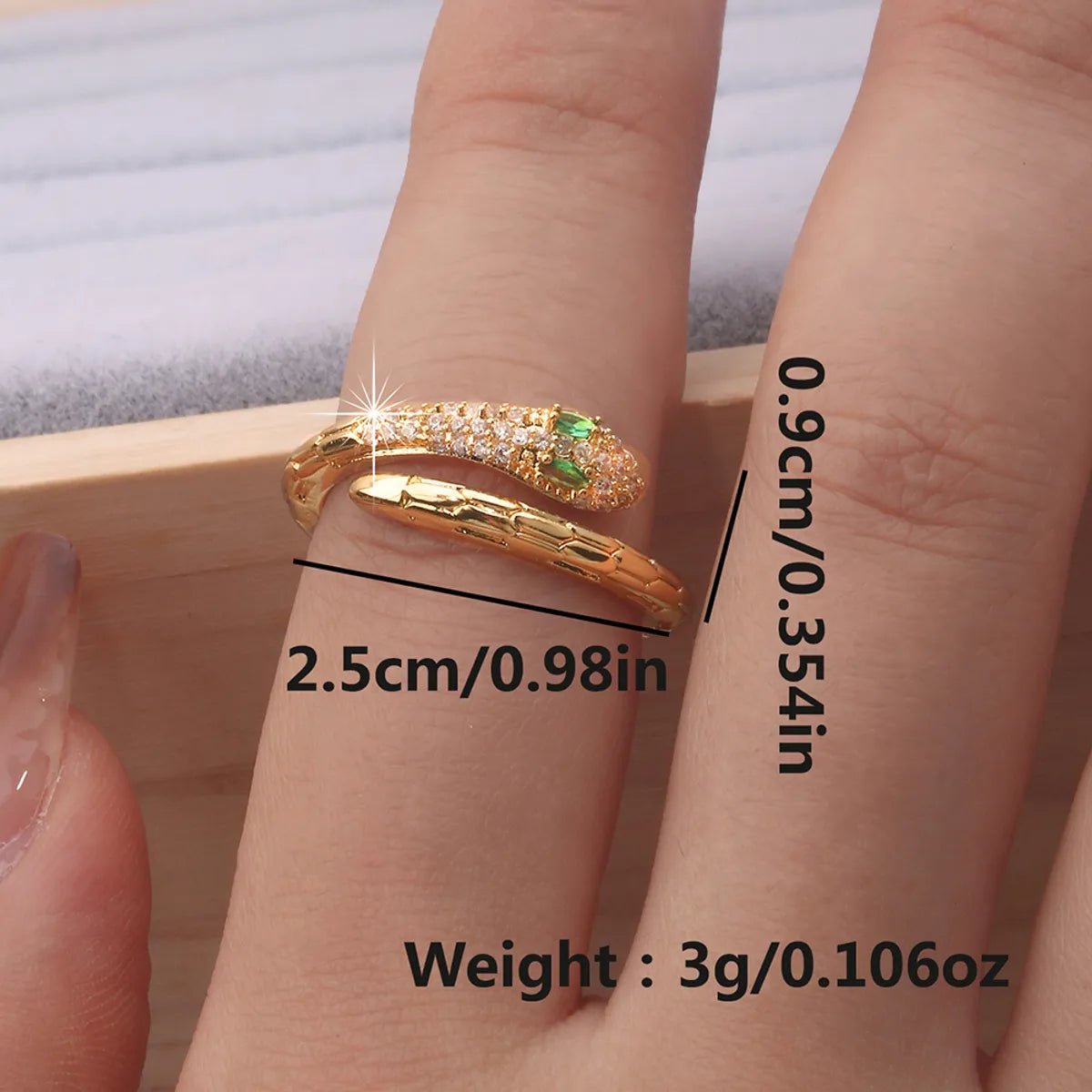 Cute Sweet Animal Heart Shape Mermaid Copper Plating Inlay Zircon 18k Gold Plated Women's Open Rings