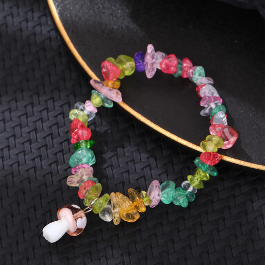 Cute Sweet Artistic Mushroom Resin Stone Wholesale Bracelets