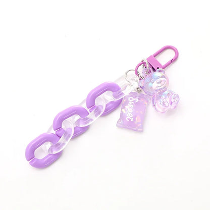 Cute Sweet Bear Arylic Plating Chain Bag Pendant