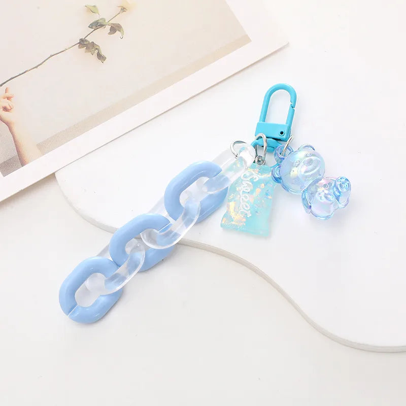 Cute Sweet Bear Arylic Plating Chain Bag Pendant