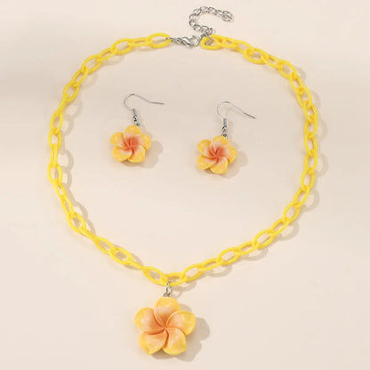 Cute Sweet Bear Flower Bow Knot Plastic Kid'S Jewelry Set