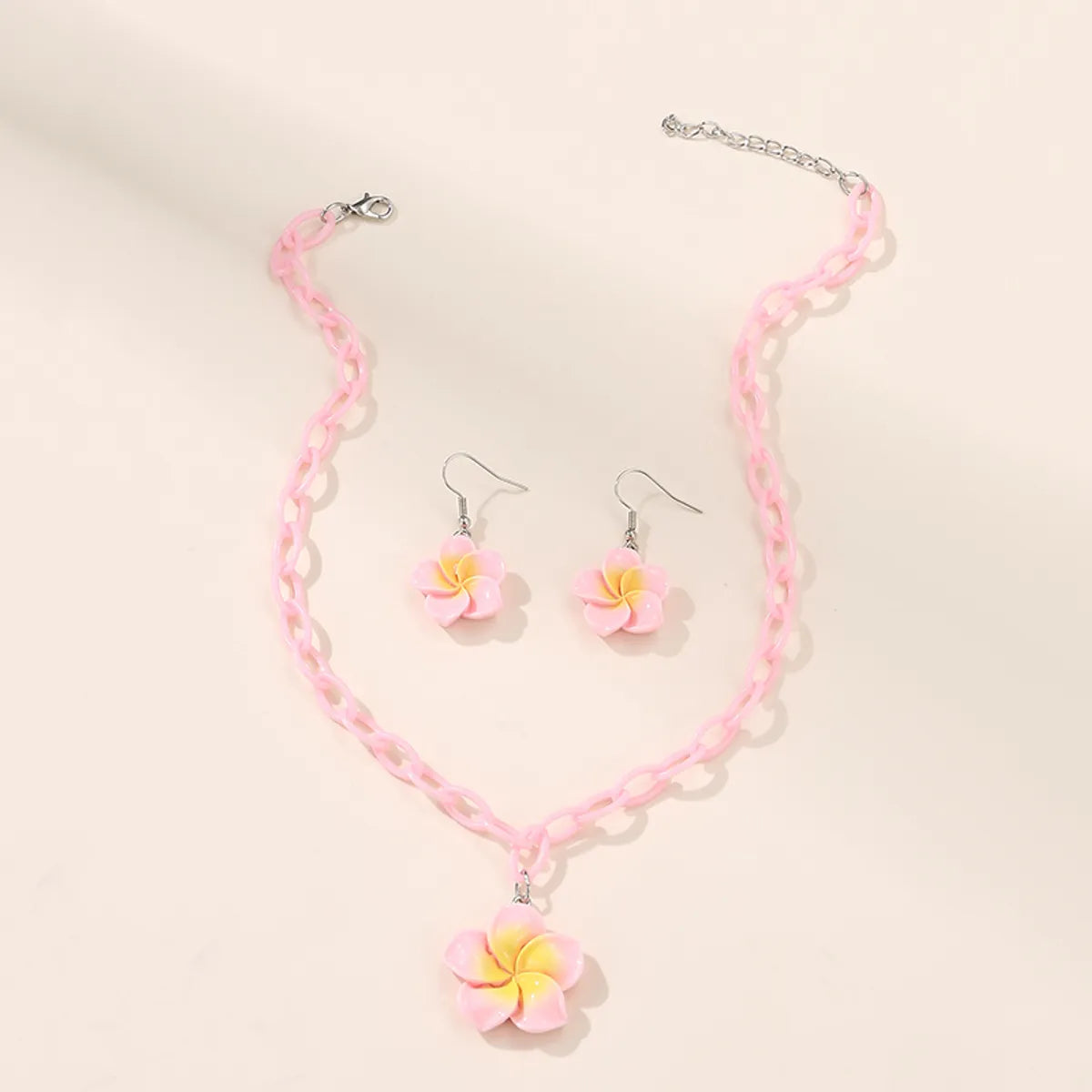 Cute Sweet Bear Flower Bow Knot Plastic Kid'S Jewelry Set