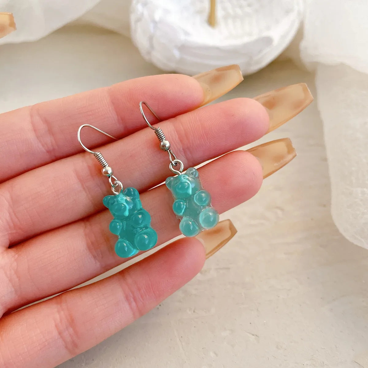 Cute Sweet Bear Resin Women'S Drop Earrings