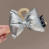 Cute Sweet Bow Knot Pu Leather Hair Clip Hair Tie