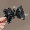 Cute Sweet Bow Knot Pu Leather Hair Clip Hair Tie